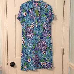 Lilli Pulitzer Carolyn Dress Lg May Flowers Print